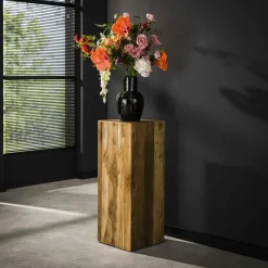 Sellette en bois de teck recyclé forme carrée 45 cm