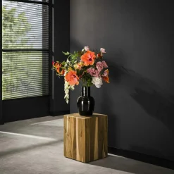 Sellette en bois de teck recyclé forme carrée 85 cm