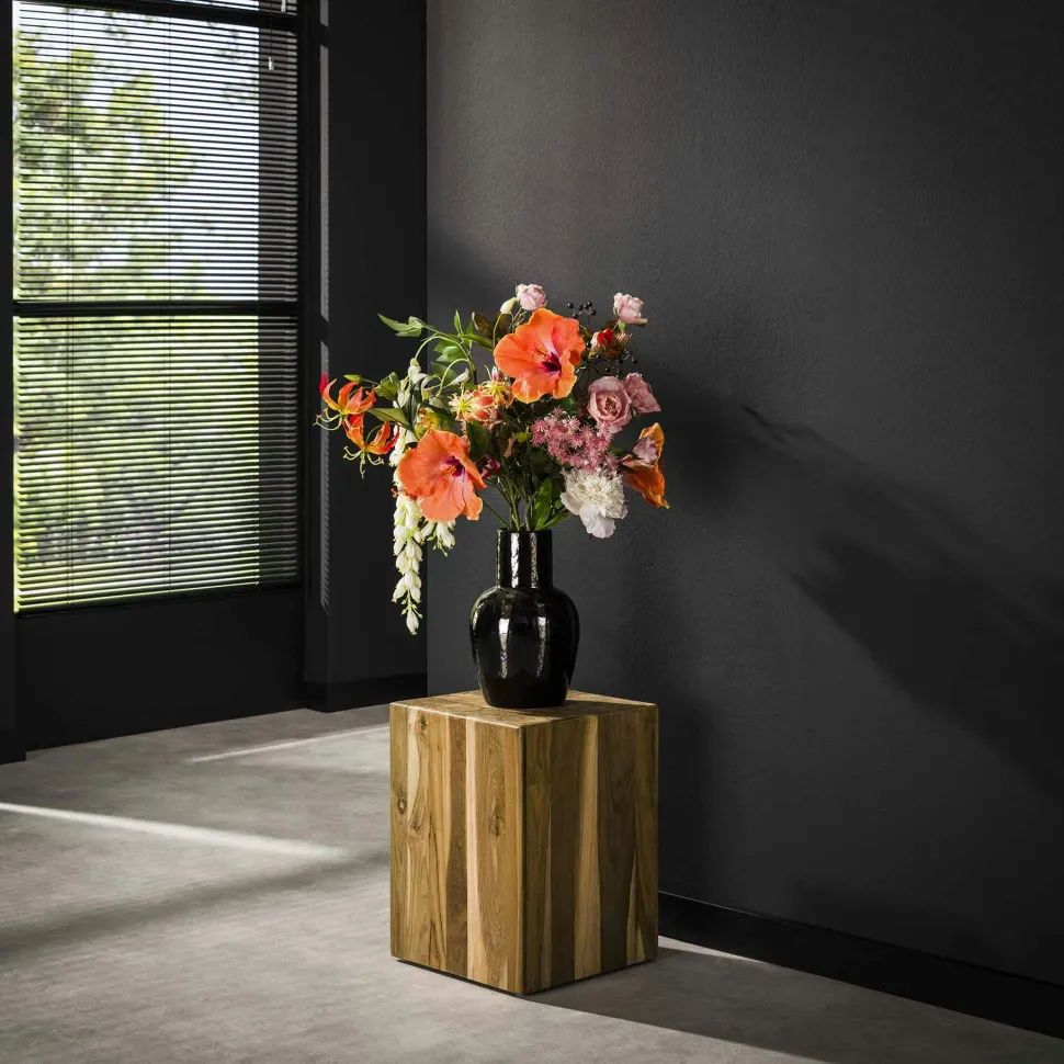 Sellette en bois de teck recyclé forme carrée 85 cm