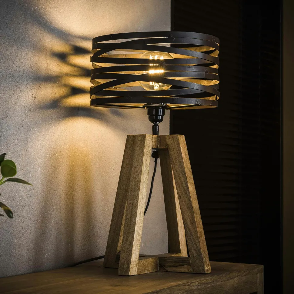Sellette porte-plante bois-métal noir 80 cm CORUMBA