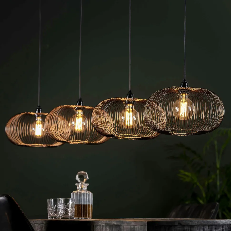 Suspension contemporaine 4 lampes style disques RALF