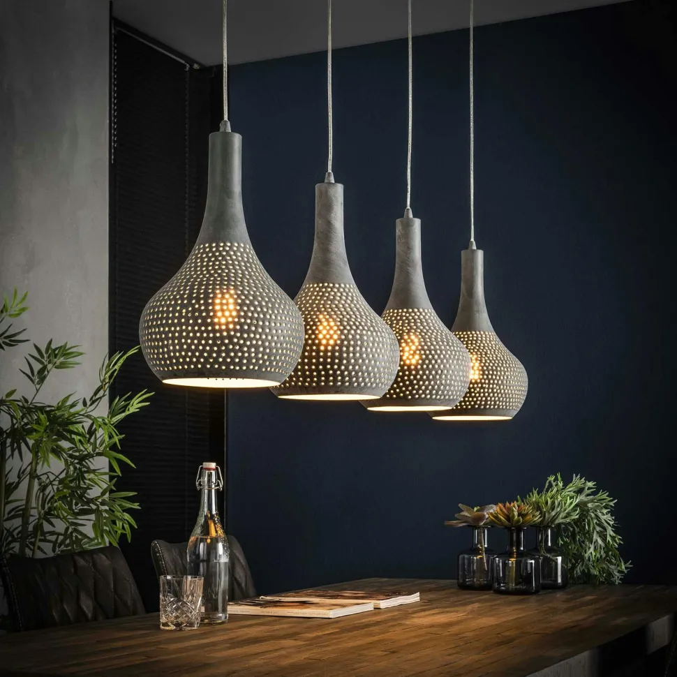 Suspension contemporaine 2 demi-sphères argent vieilli