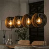 Suspension de table design 4 anneaux en métal perforé RALF