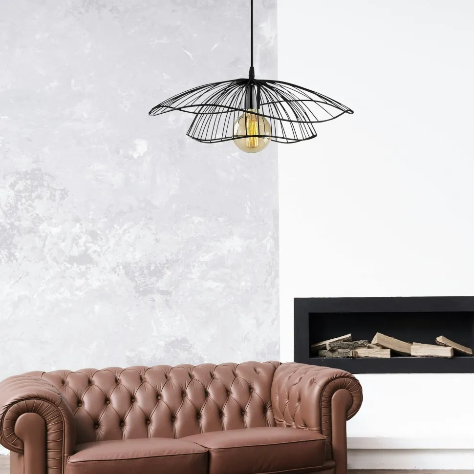 Suspension de table en verre doré, 3 globes 70 cm SIVAS