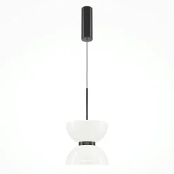 Suspension design blanche – sablier en verre blanc ENID