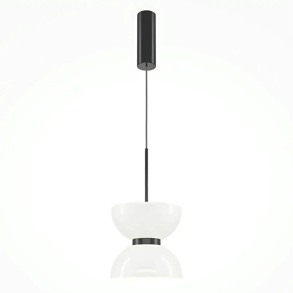 Suspension design blanche – sablier en verre blanc ENID