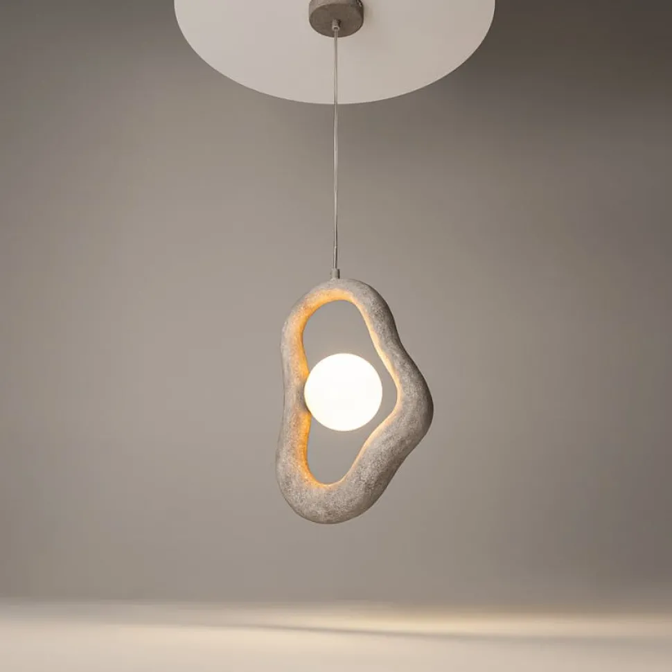 Suspension design effet béton gris – globe central LULING