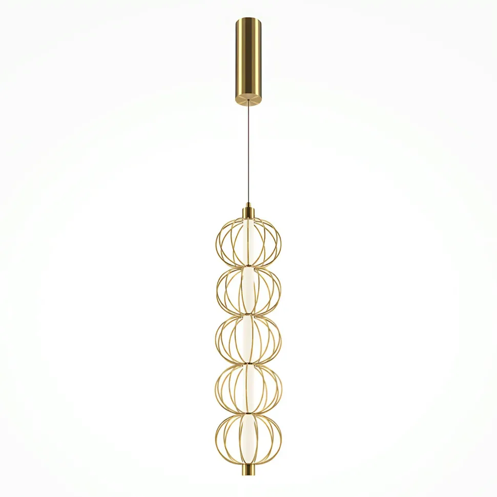 Suspension design LED avec sphères en métal doré EDEN