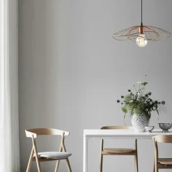 Suspension design métal noir filaire forme fleur SINOP