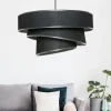Suspension design noir et argent - abat-jour triple ZURICH
