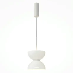 Suspension design noire – sablier en verre blanc ENID