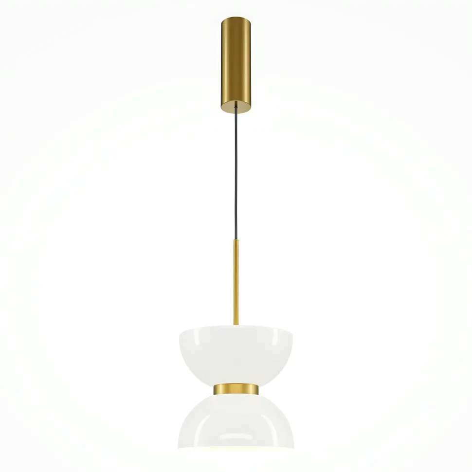 Suspension design noire – sablier en verre blanc ENID