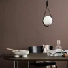 Suspension design noire forme goutte et globe blanc AVANOS