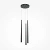 Suspension design noire LED - 3 tiges verticales AURORA