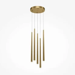 Suspension design noire LED - 3 tiges verticales AURORA
