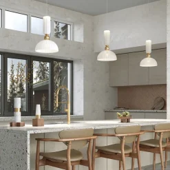 Suspension design verre ambré forme coupole SOLANA