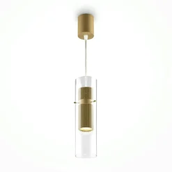 Suspension design verre – cylindre noir et transparent TAVA