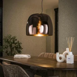 Suspension en verre ambré forme cloche 48 cm NIAGARA
