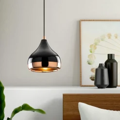 Suspension en verre ambré forme cloche 48 cm NIAGARA