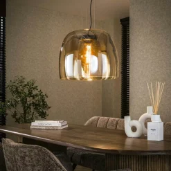 Suspension en verre cuivré forme cloche 48 cm NIAGARA