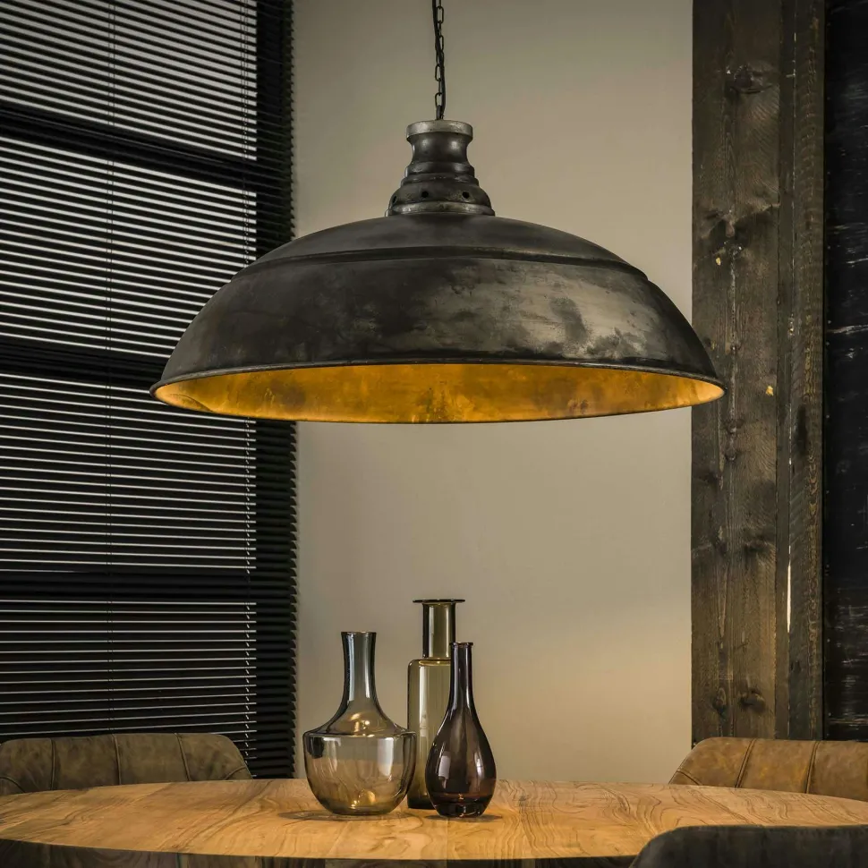 Suspension en verre fumé forme goutte 4 lampes NOVA