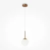 Suspension globe dorée - verre dépoli 15 cm DELTONA