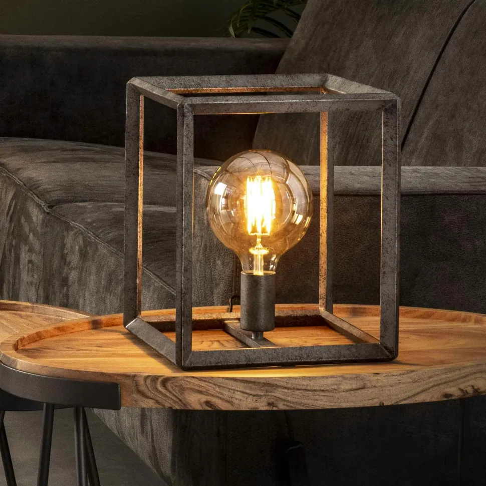 Suspension industrielle 5 lampes graphiques étagées argent vieilli RALF