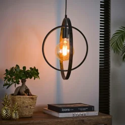 Suspension industrielle 3 lampes anneaux croisés TRIBECA