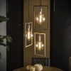 Suspension industrielle graphique 3 lampes cadre métal TRIBECA