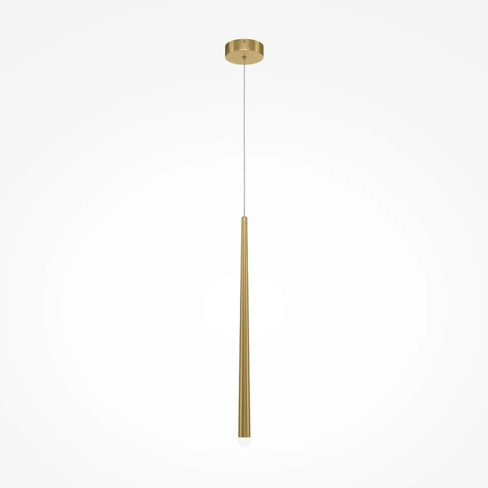 Suspension LED design dorée - 1 tige verticale AURORA