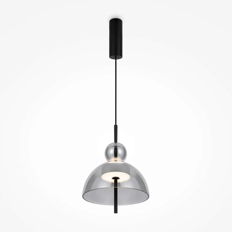 Suspension LED moderne - verre gris silhouette ronde NORA
