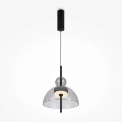 Suspension LED moderne - verre ambré silhouette cloche NORA