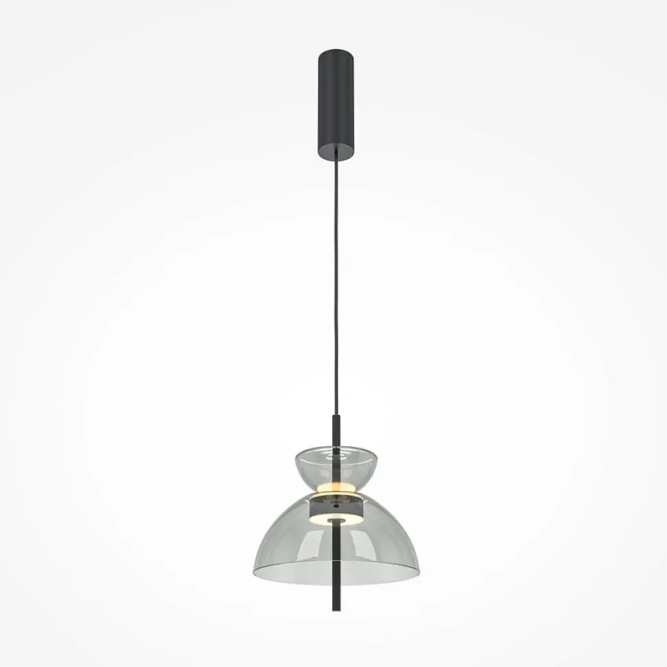 Suspension LED moderne - verre fumé silhouette cloche NORA