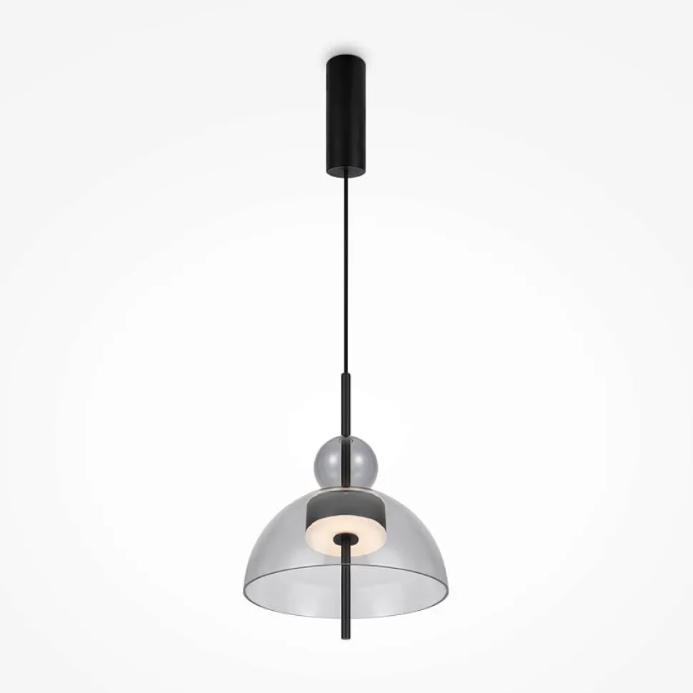 Suspension LED moderne - verre fumé silhouette cloche NORA