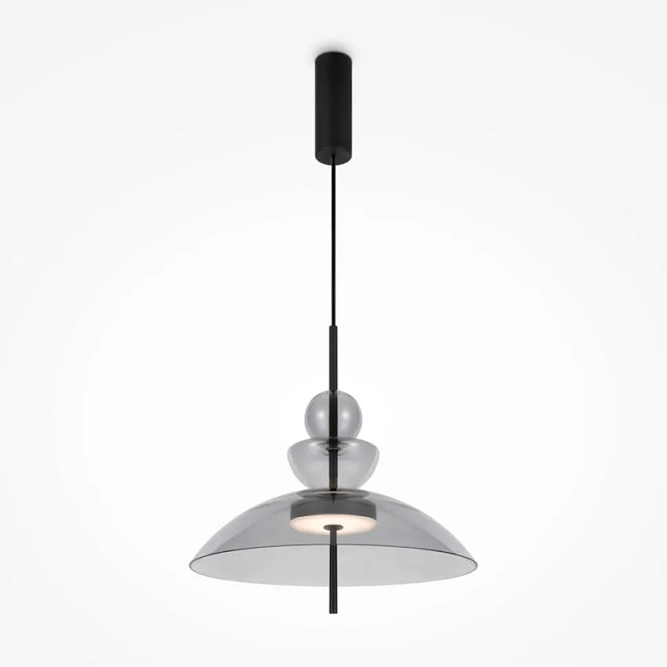 Suspension LED moderne - verre fumé silhouette dôme NORA