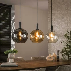 Suspension îlot cuisine 4 globes multicolores NOVA