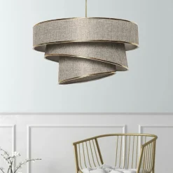 Suspension moderne - double abat-jour sable ZURICH