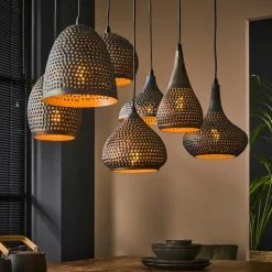 Suspension moderne 1 lampe forme goutte finition couleur cuivre JAVA