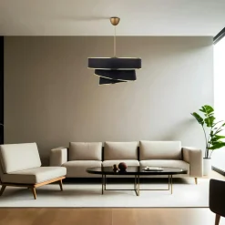 Suspension moderne blanche - abat-jour triple, moderne ZURICH