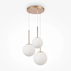 Suspension moderne dorée - 3 globes en grappe DELTONA