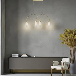 Suspension moderne double arche - verre dépoli SOLANA