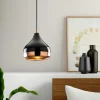 Suspension moderne laquée noire et cuivre, forme goutte SILE