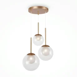 Suspension moderne noir & blanc – 5 globes en grappe DELTONA