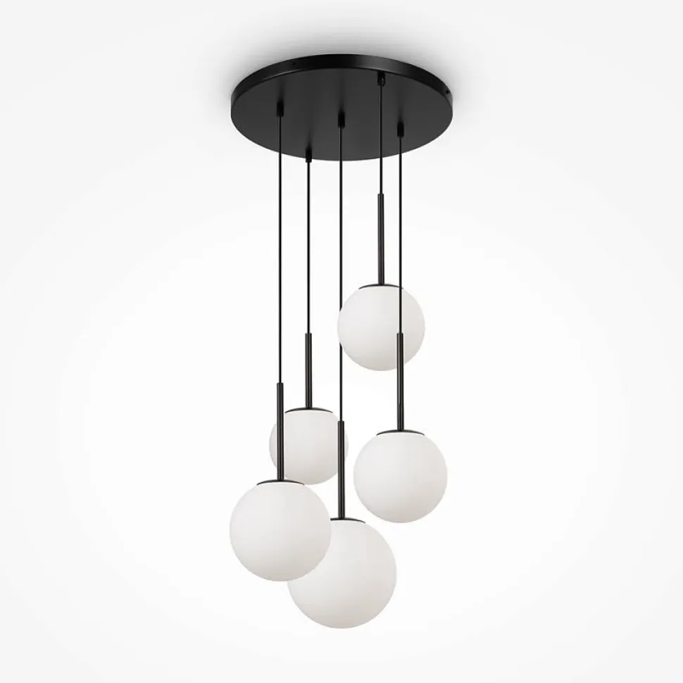 Suspension moderne noire - 3 globes en grappe DELTONA