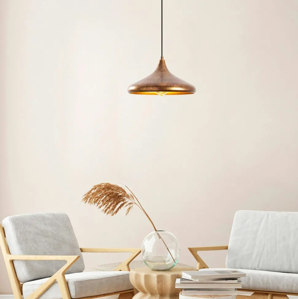 Suspension métal effet cuivre brossé – forme soucoupe SILE