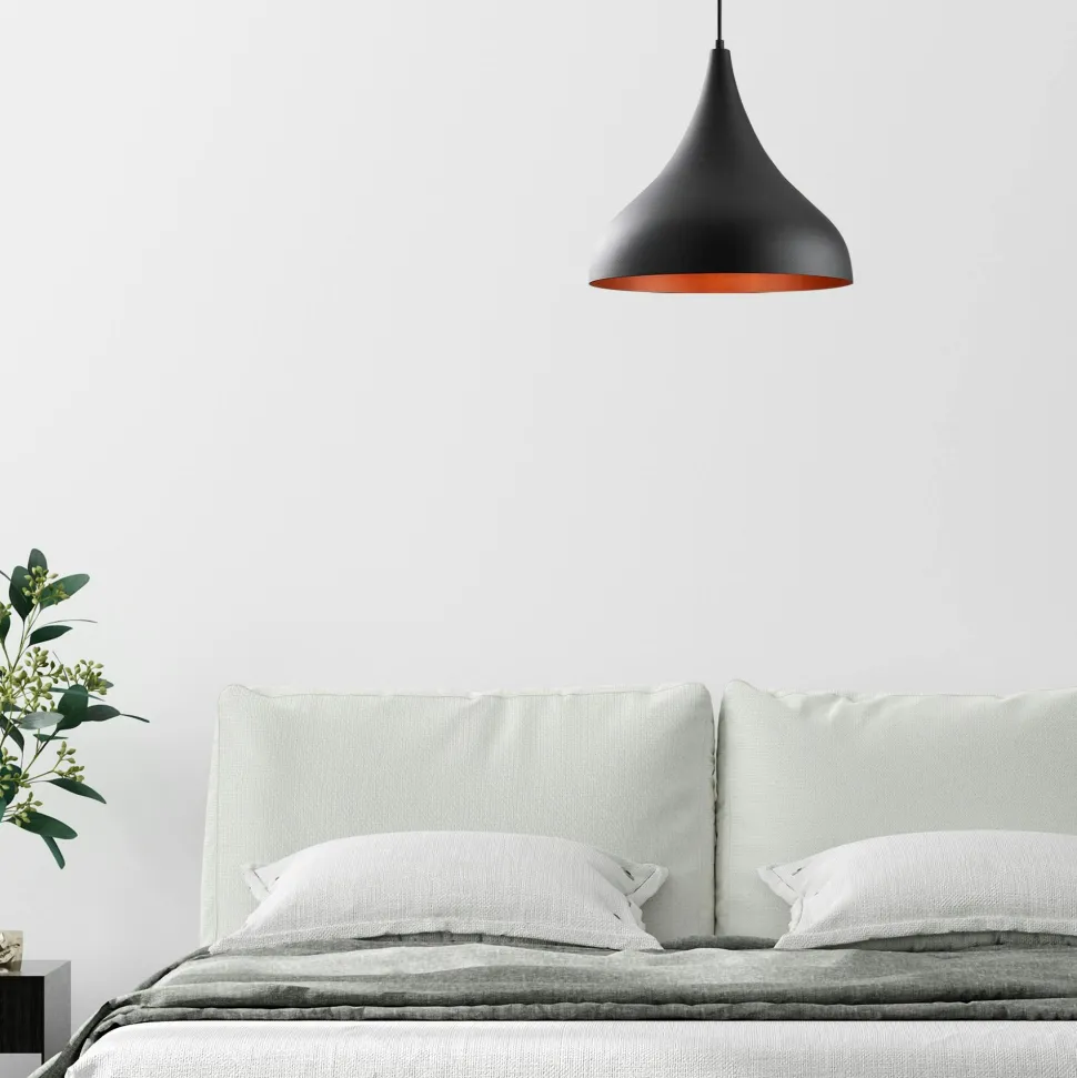 Suspension noire brossée – intérieur brun doré, 41 cm SILE