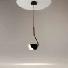 Suspension noire minimaliste - abat-jour plié, tige longue LENORE