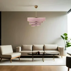 Suspension salon grise - abat-jour triple, moderne ZURICH