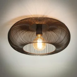 Suspension salon noir et or - abat-jour triple, design ZURICH