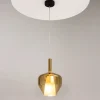 Suspension verre doré design – abat-jour double LODI